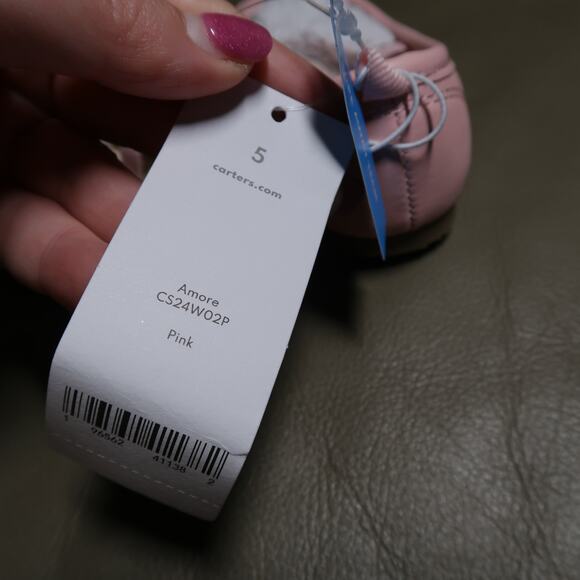 Carter's Pink Heart Embellishment Mary Jane Flats Amore Kid's Size 5 NWT - Picture 5 of 8